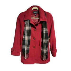 London Fog Wool Blend Coat/Jacket with Scarf NWT